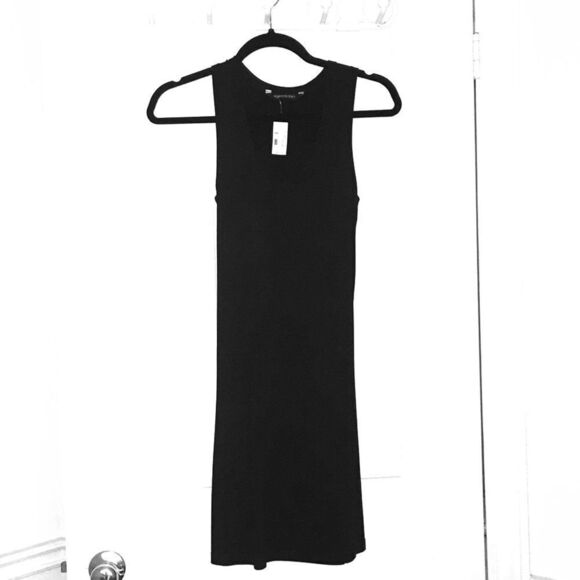 MEMBERS ONLY Sleeveless Scoop Neck Tank Bodycon Mini Dress Black XS - Picture 1 of 7
